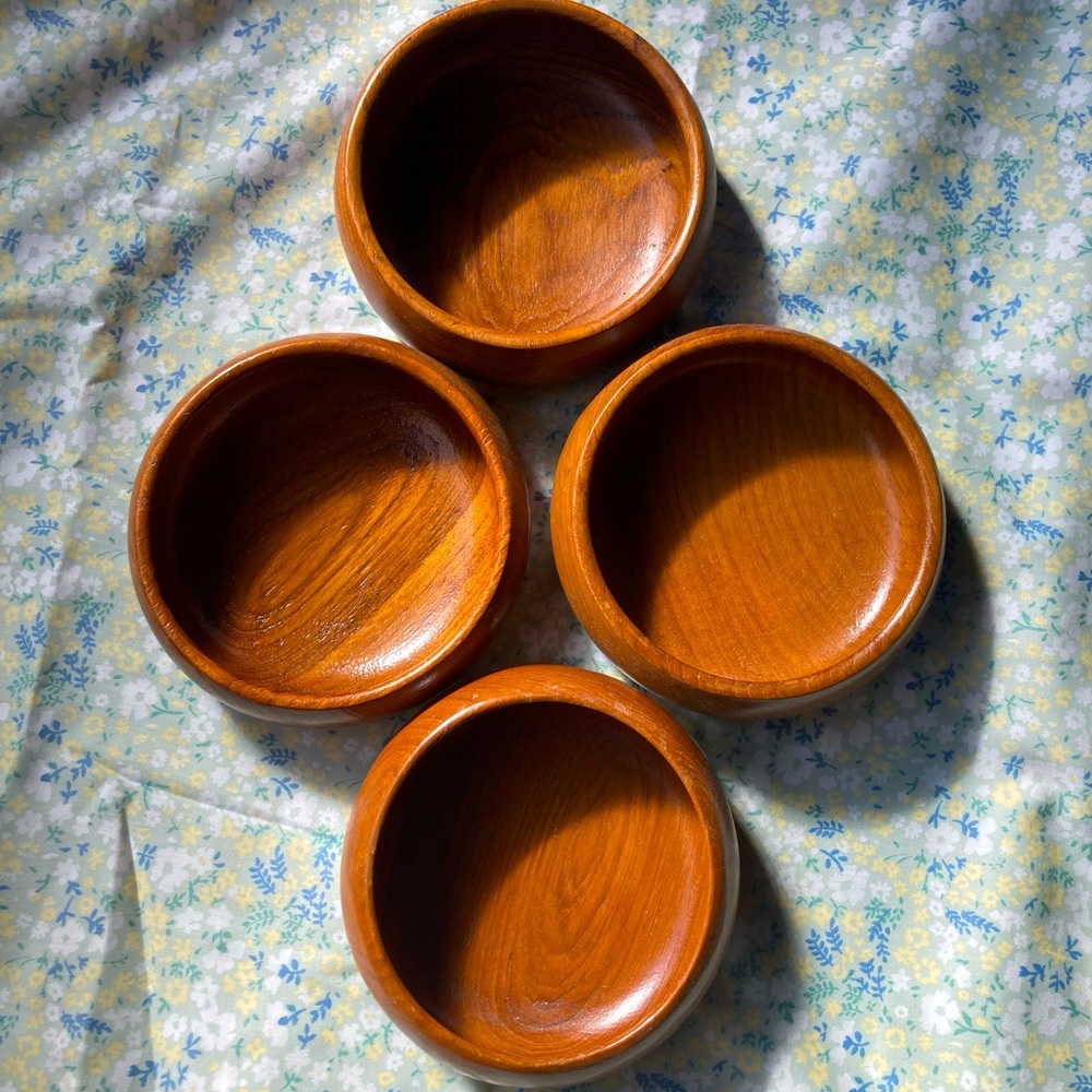 Mid century modern teak salad bowls